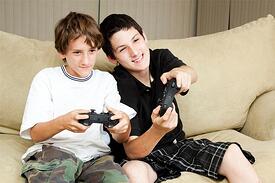 kids playing video games