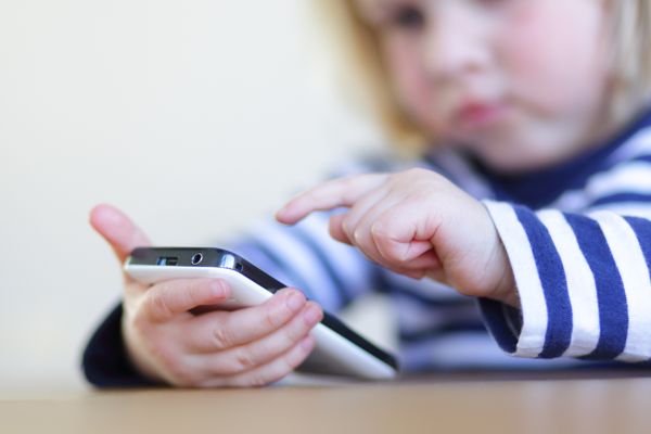 child on phone