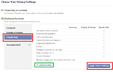 Facebook account settings privacy friends only