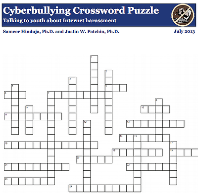 cyberbullying crossword image