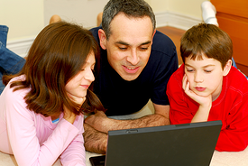 Family using computer