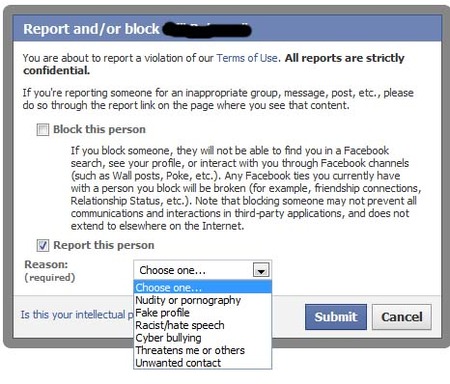 reporting on facebook