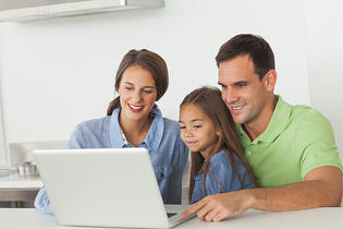 family on computer