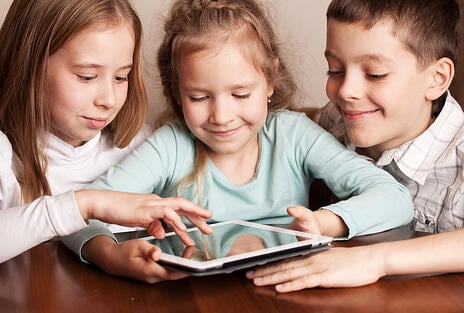 kids on tablets