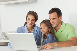 Family on computer