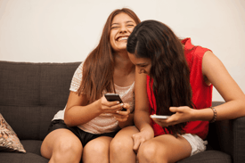 digital teens laughing